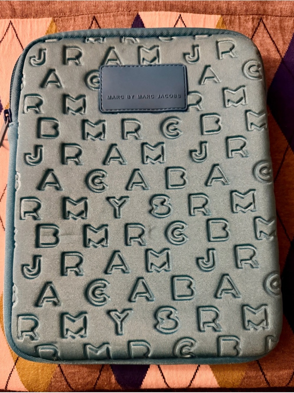 Marc by Marc Jacobs Teal Embossed Laptop Sleeve